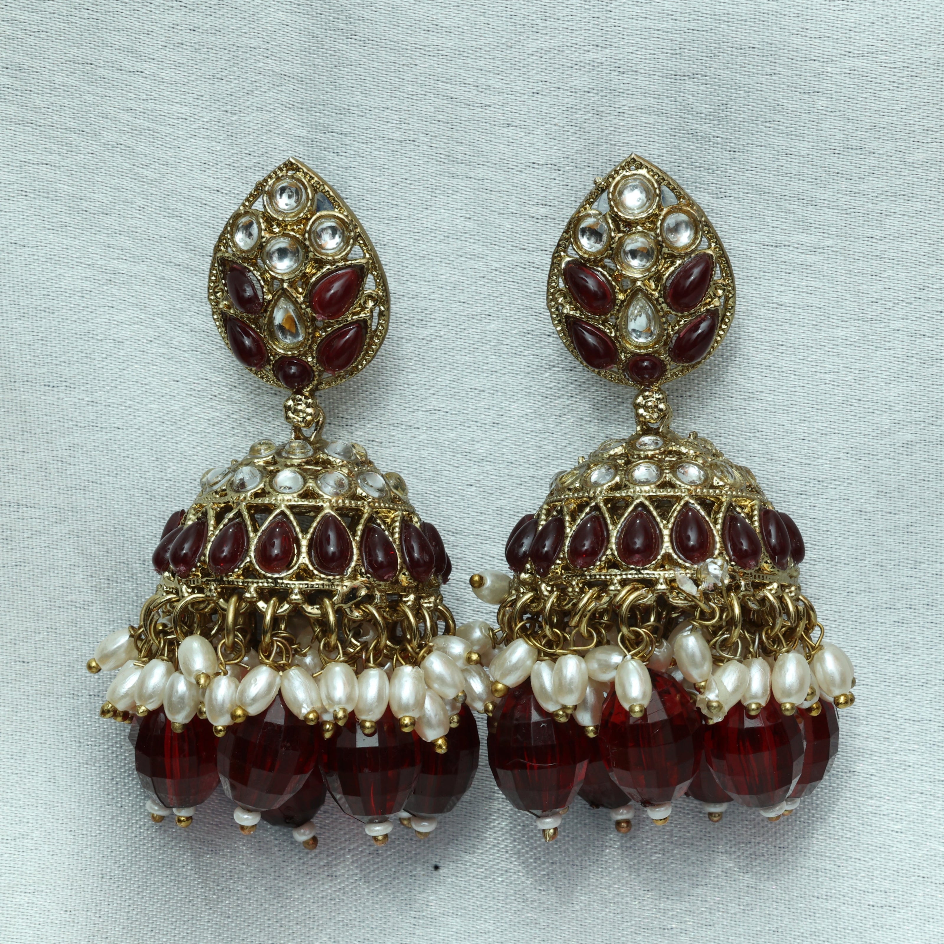Sindhoori Ratna Jhumkas