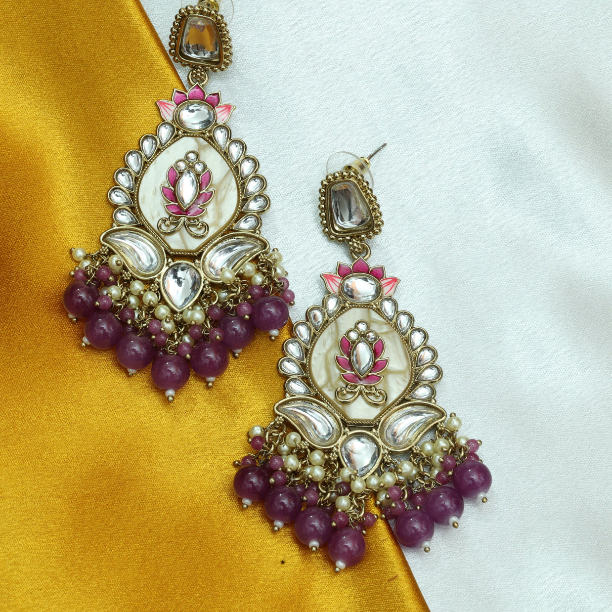 Taj Kamala Polki Earrings