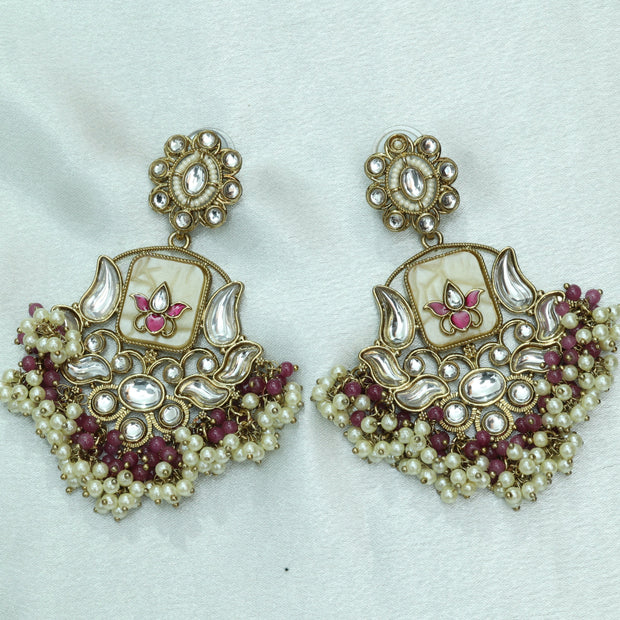 Rani Kundan Chand Bali Earrings