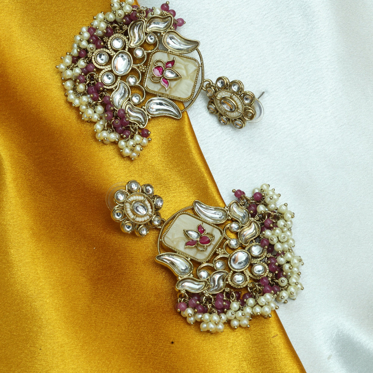 Rani Kundan Chand Bali Earrings