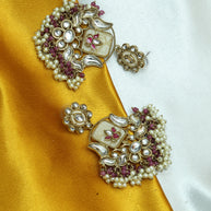 Rani Kundan Chand Bali Earrings