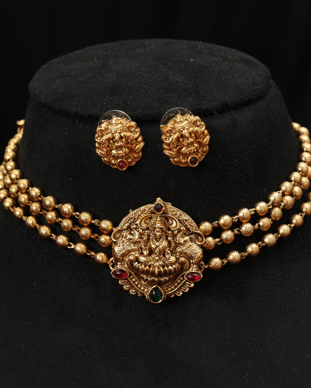 Golden Lakshmi choker