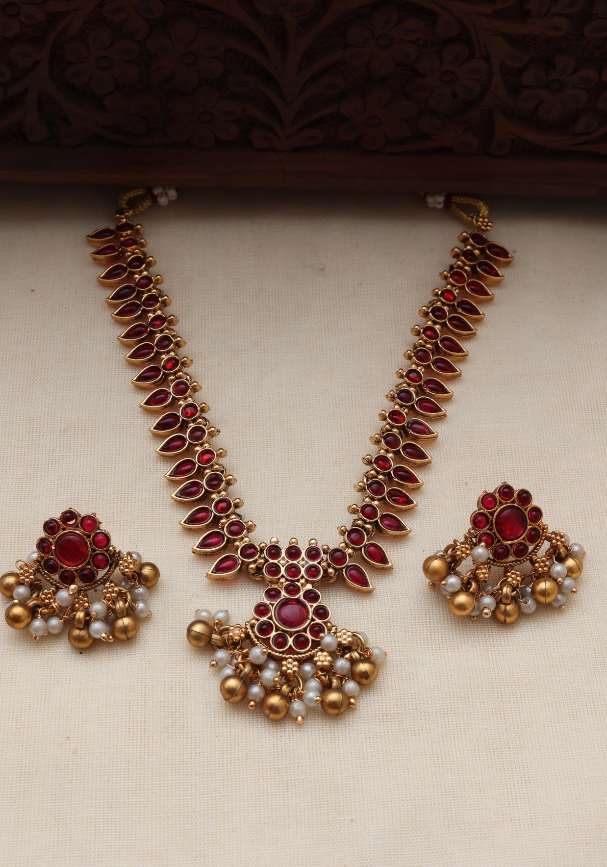Haritha necklace set Ruby-(JS 0266)