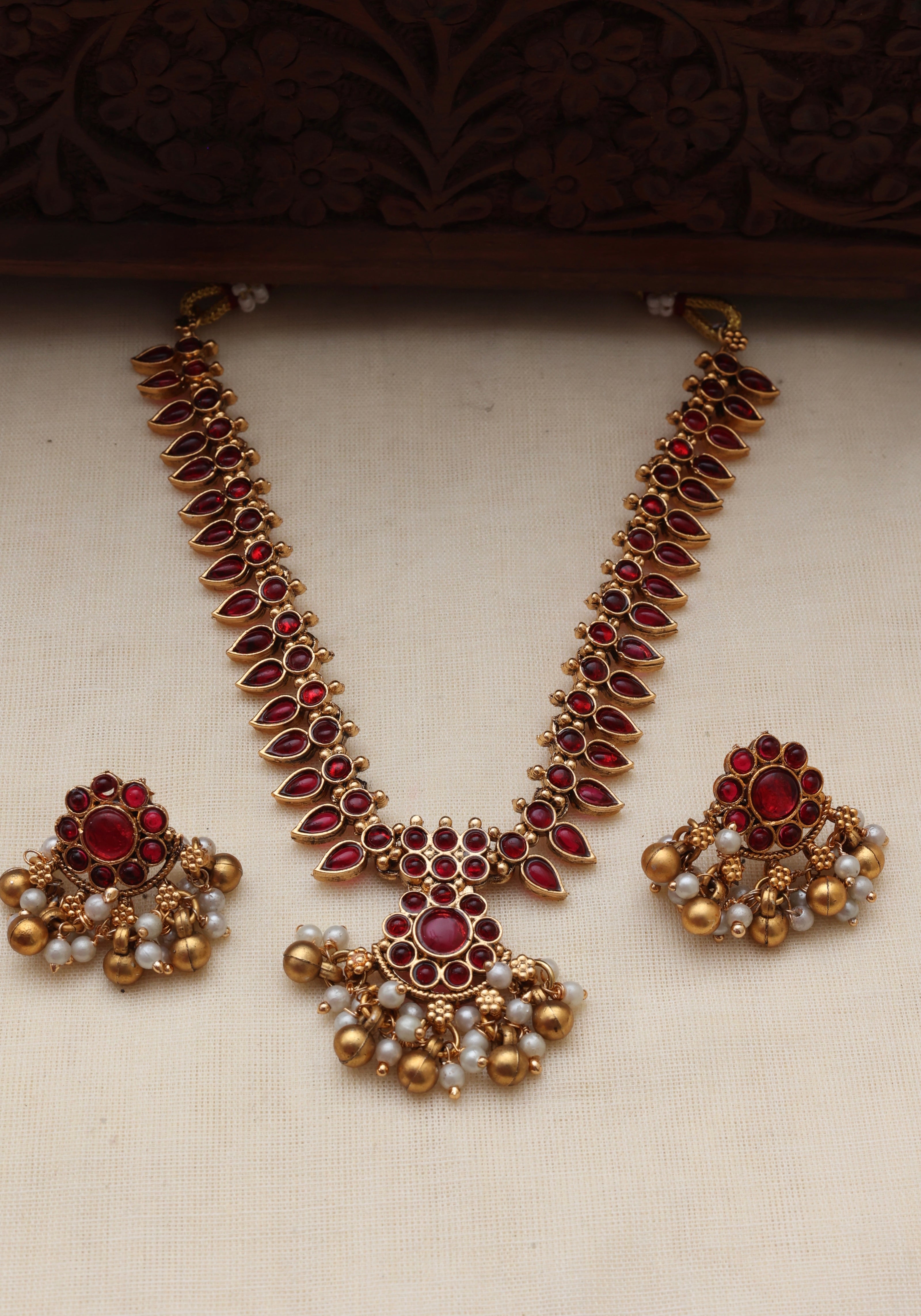 Haritha necklace set Ruby-(JS 0266)