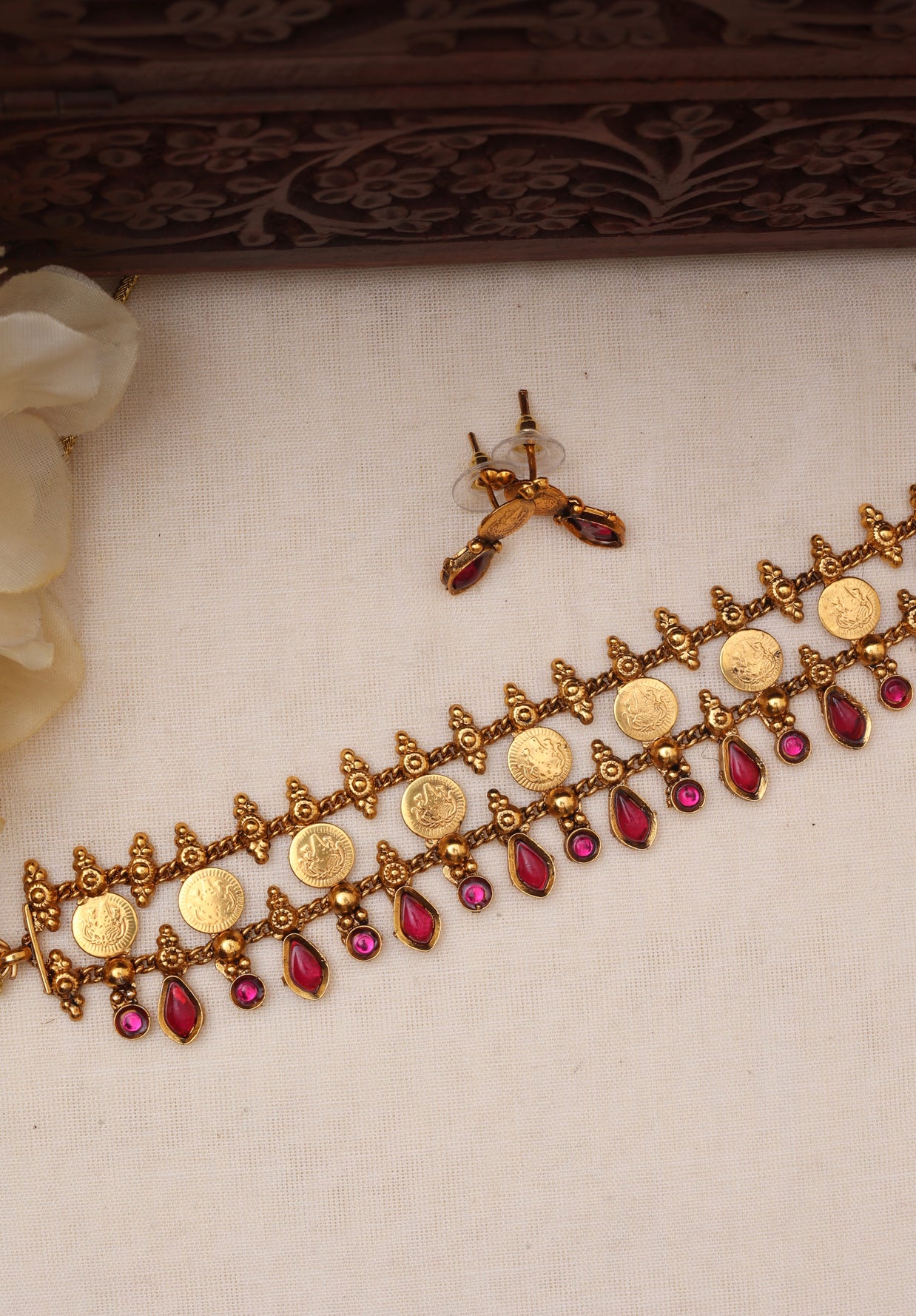 Lakshmi coin choker Ruby-JS 0122