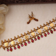 Lakshmi coin choker Ruby-JS 0122