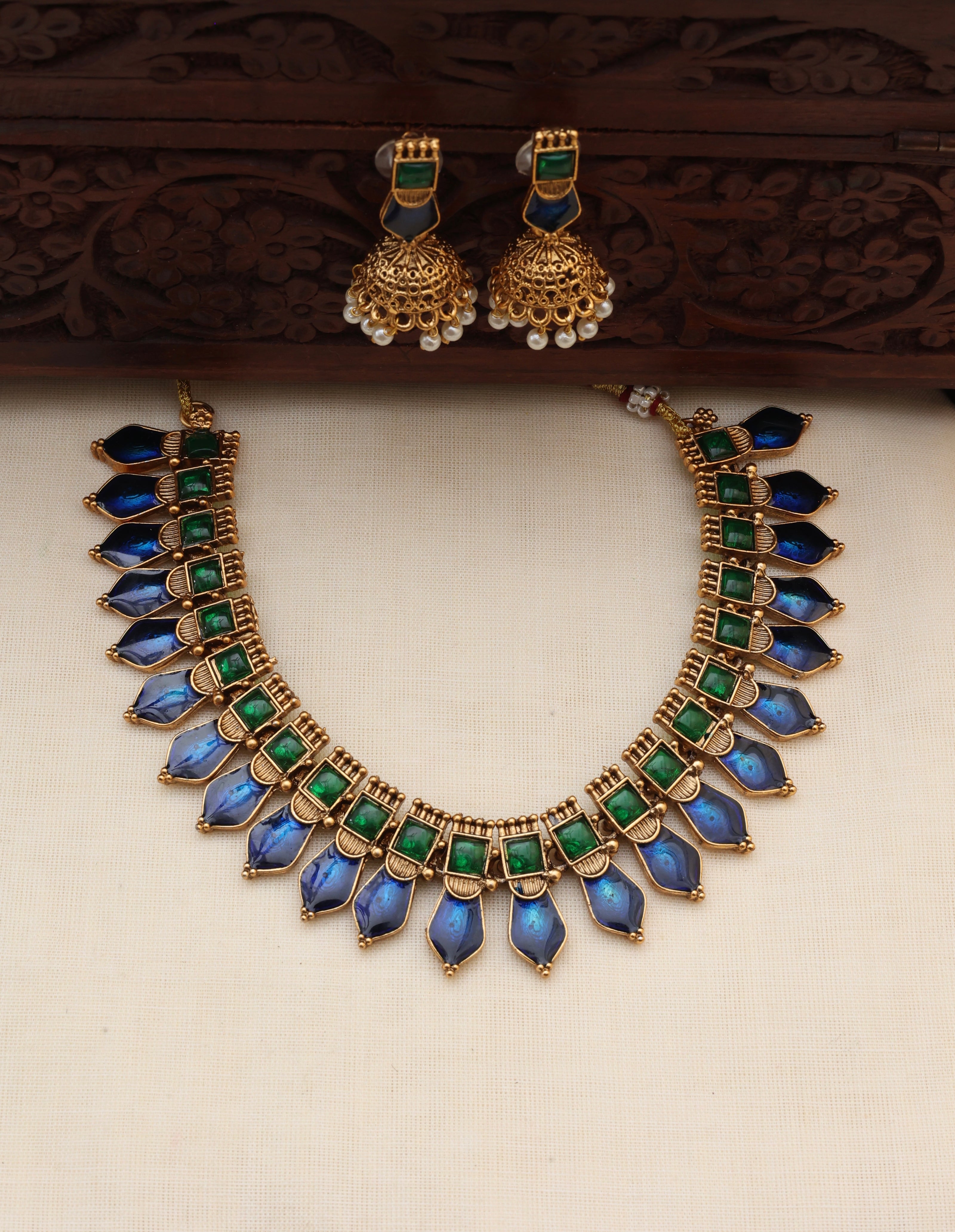 Neela nagapadam necklace set - (JS 0253)