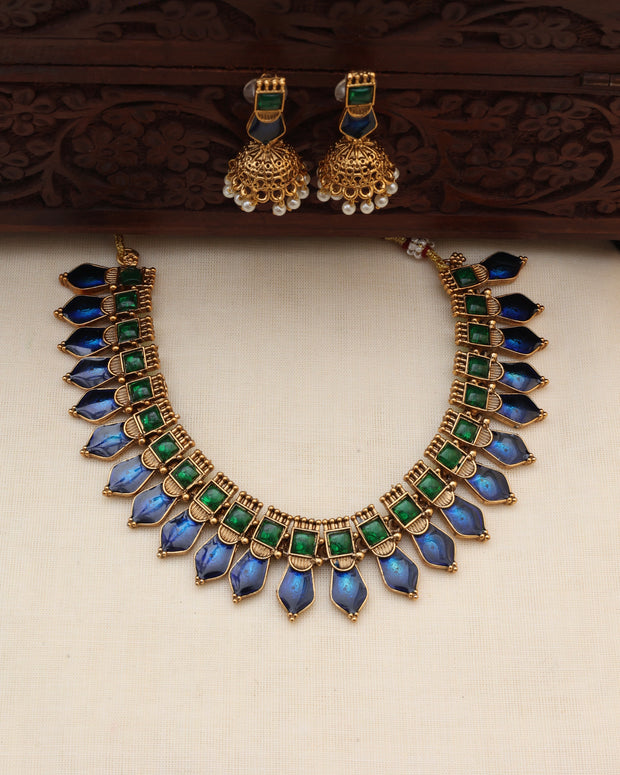 Neela nagapadam necklace set - (JS 0253)