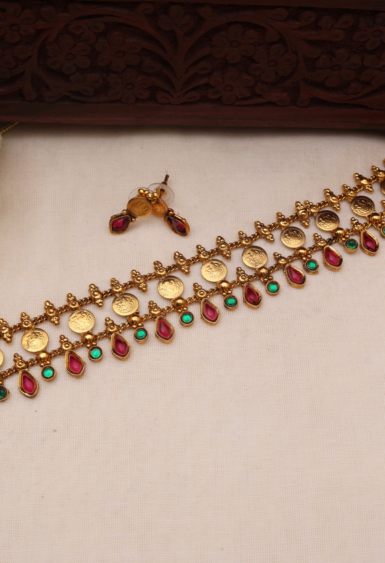Lakshmi coin choker Multicolour-JS 0121