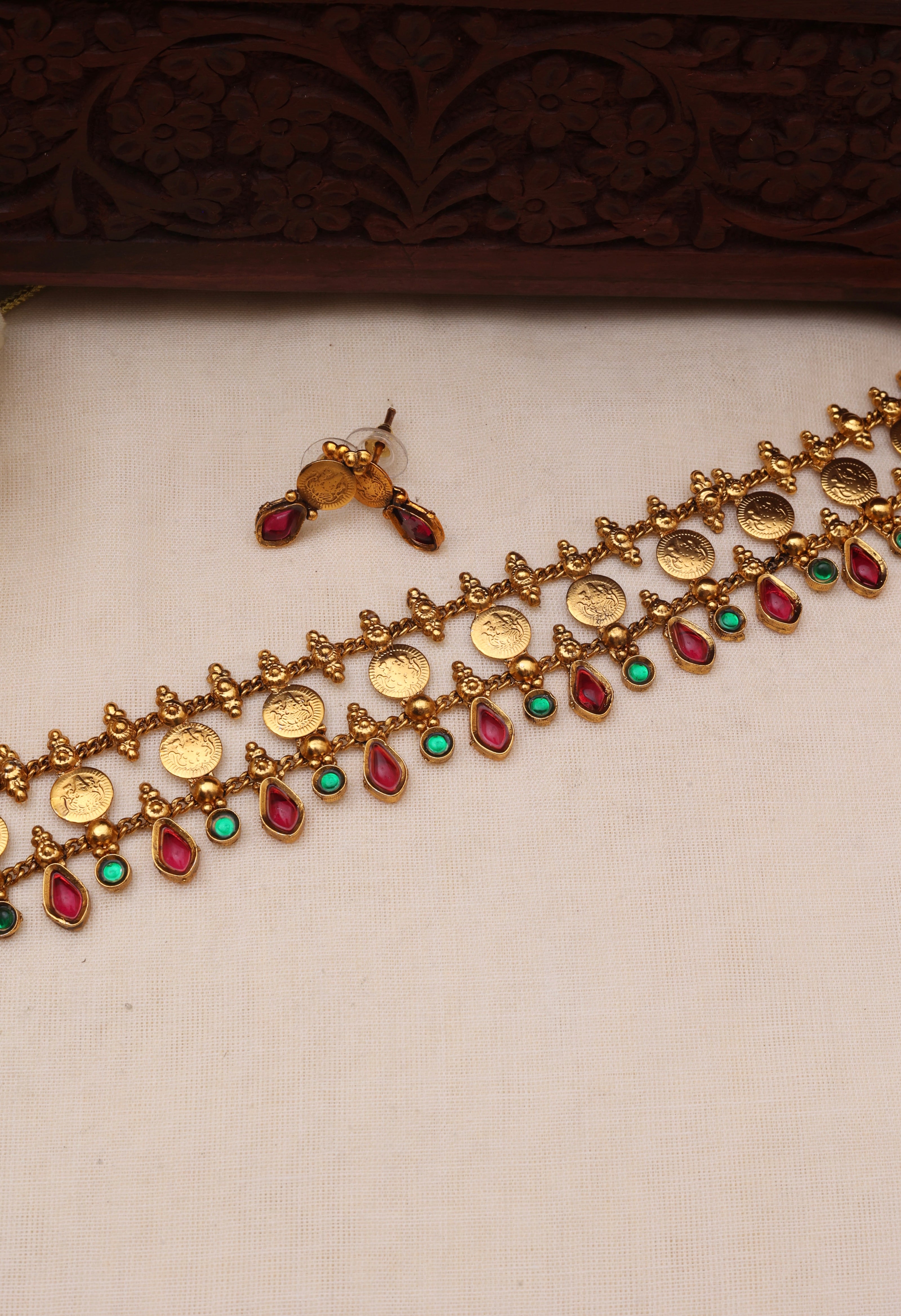 Lakshmi coin choker Multicolour-JS 0121