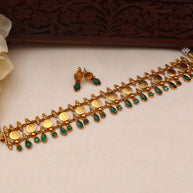Lakshmi coin choker Green-JS 0123