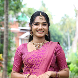 Divine Ruby Lakshmi Necklace Set