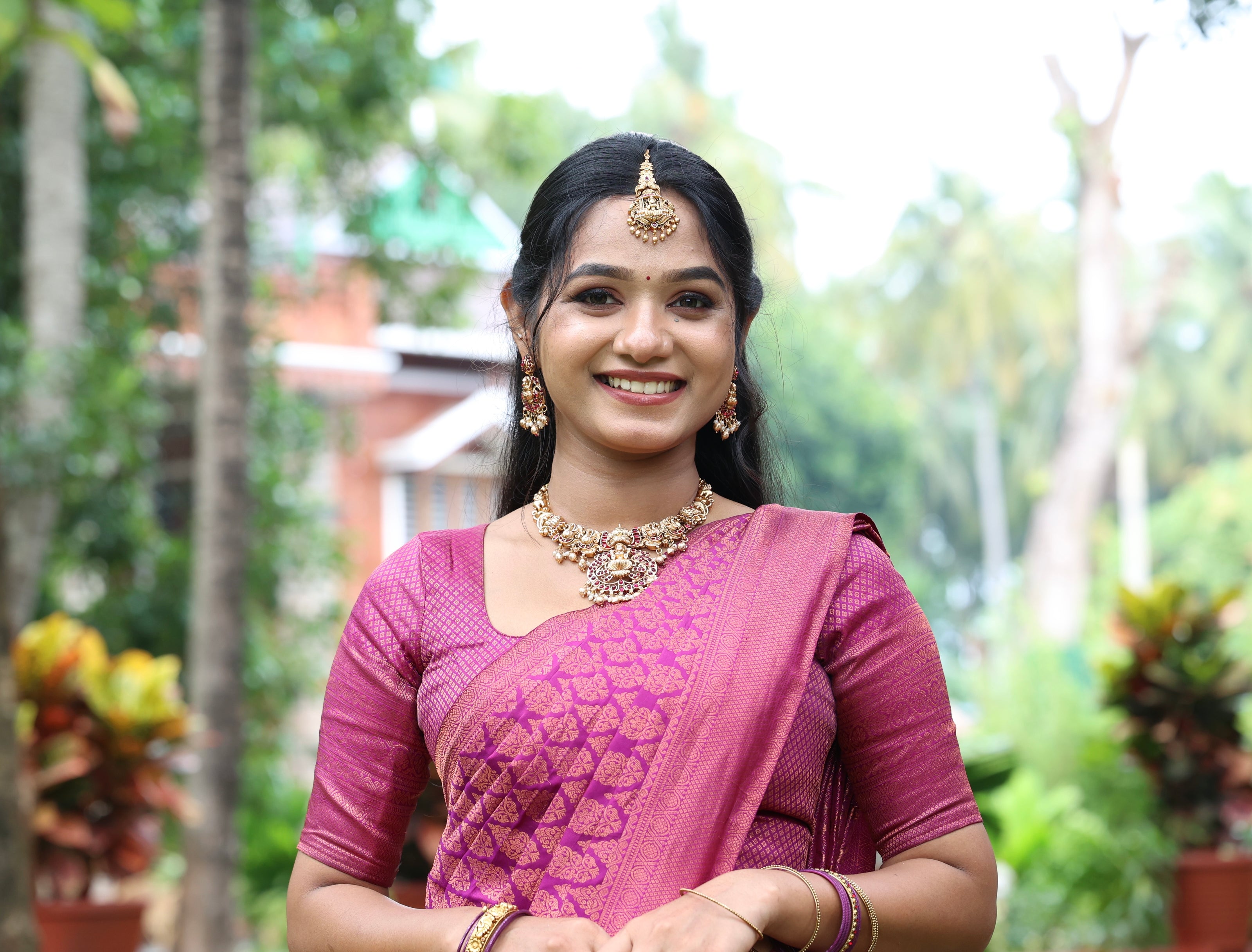 Divine Ruby Lakshmi Necklace Set