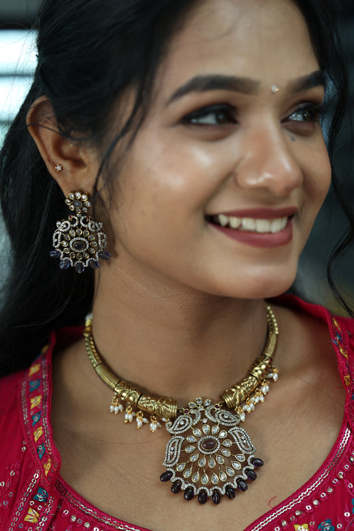 Premium Majestic Bloom Victorian Ad Necklace Set