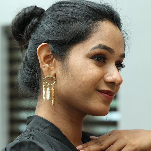 Pearl Rivulets Earrings 18K Gold Plated