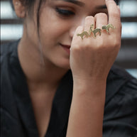 Bold Animal Double Ring Adjustable 18K Gold Plated