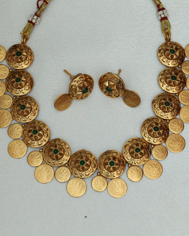Antique Coin Dome Necklace Set