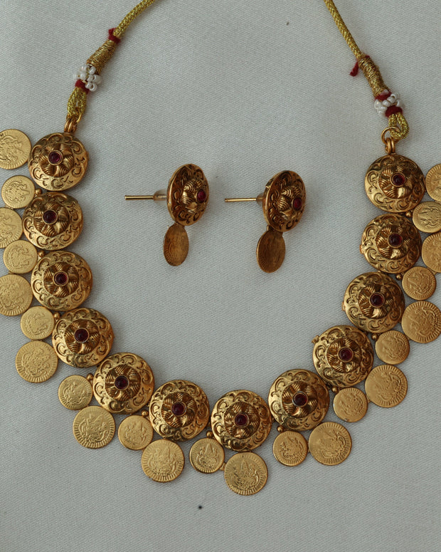 Antique Coin Dome Necklace Set