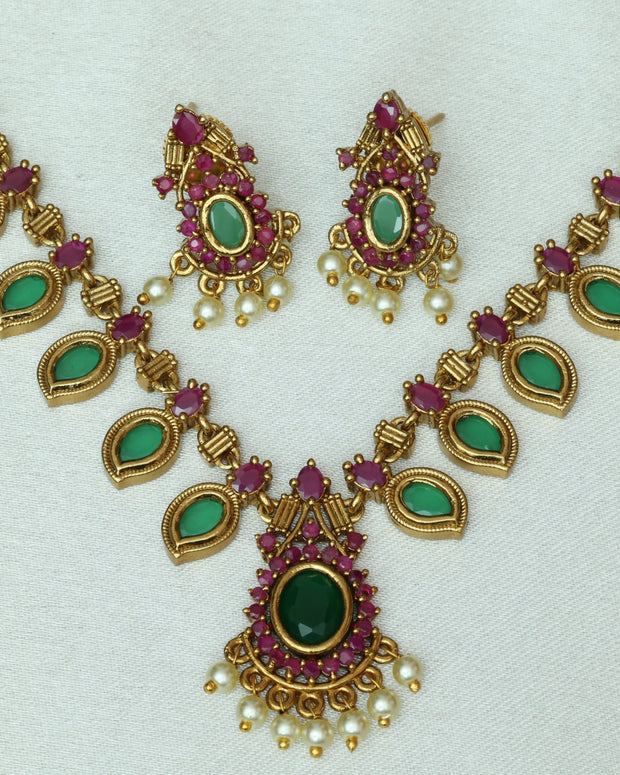 Premium Palakka Necklace Set