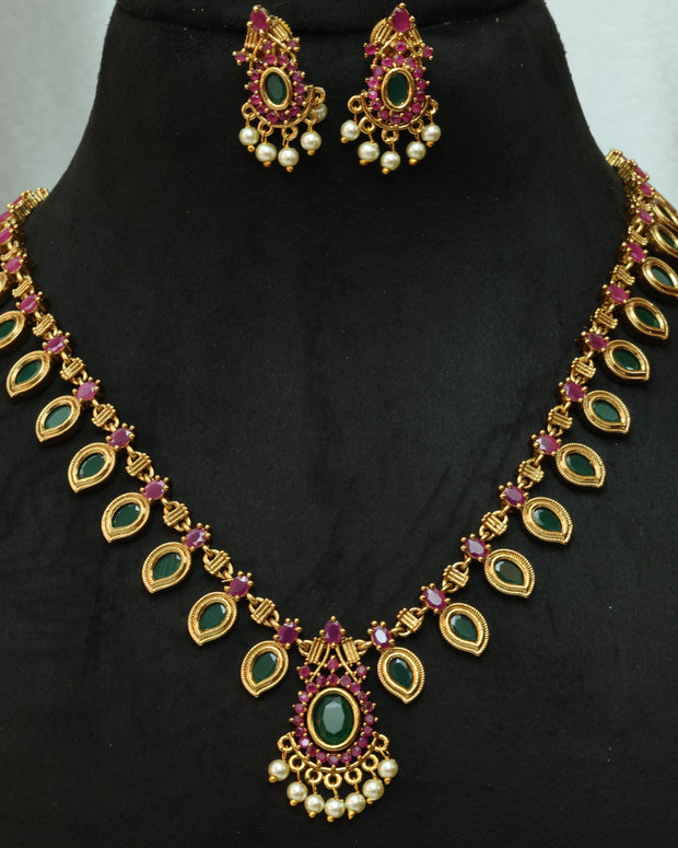 Premium Palakka Necklace Set