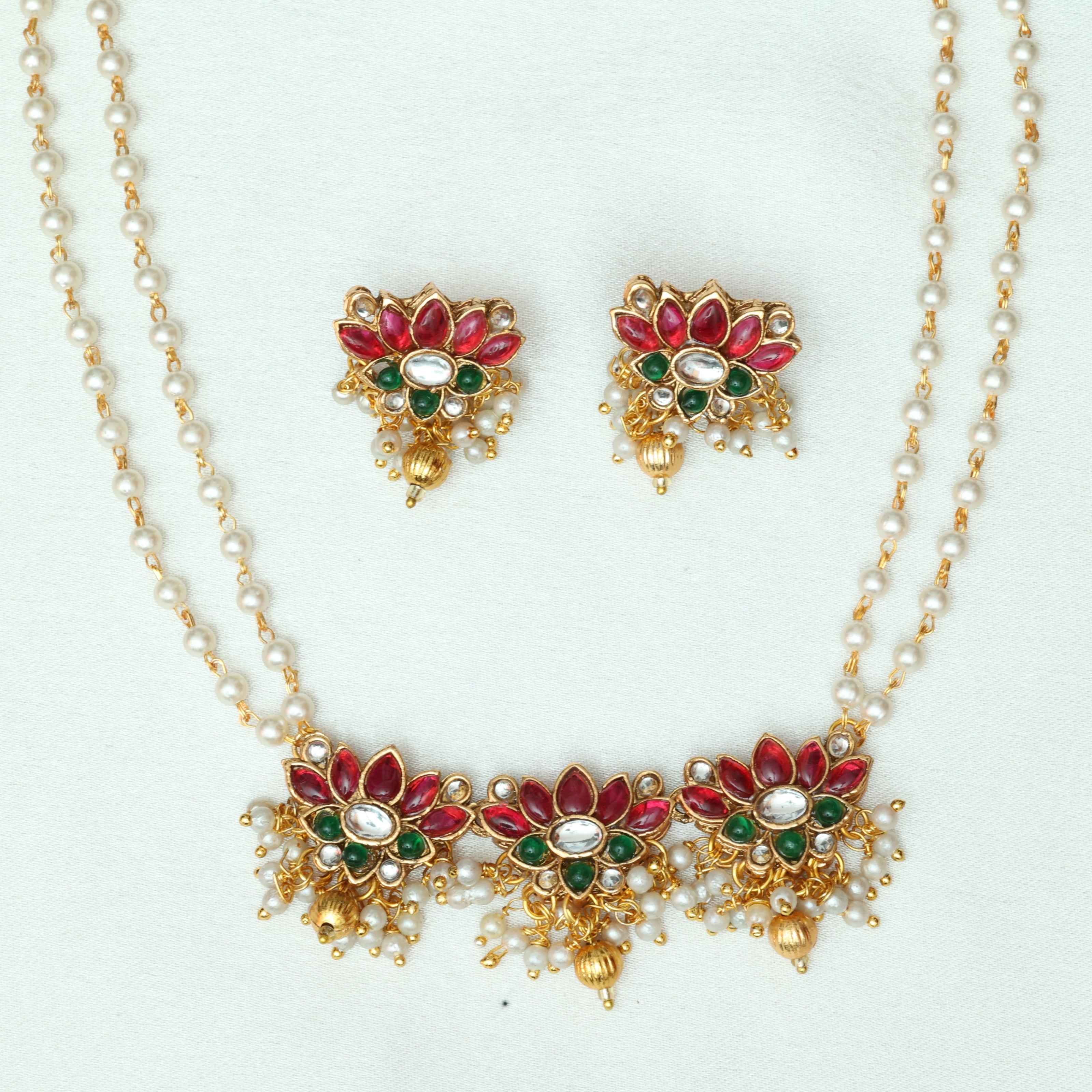 3 Lotus Pearl Necklace Set