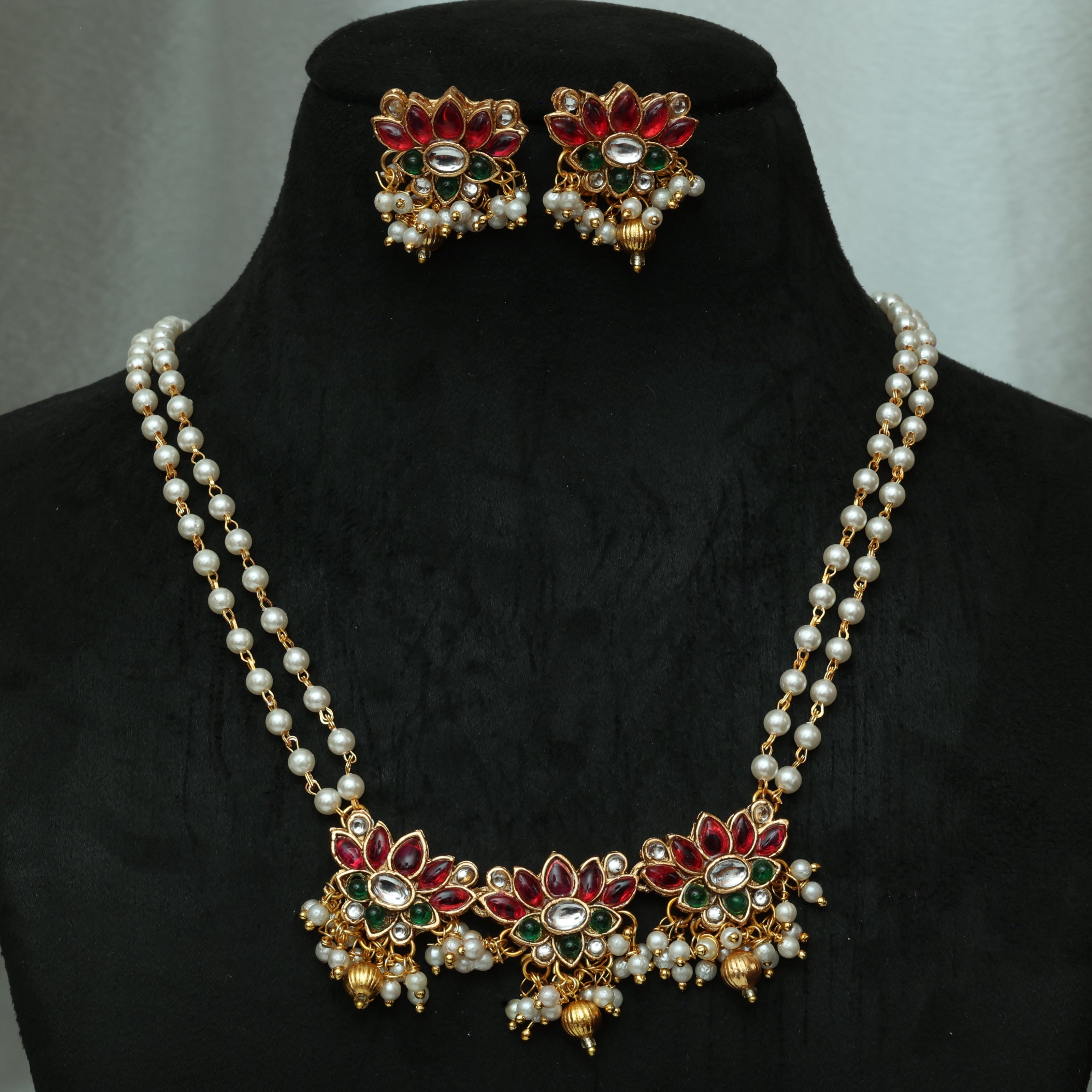 3 Lotus Pearl Necklace Set