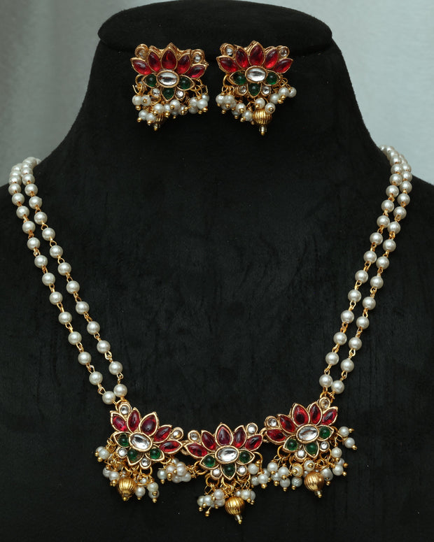 3 Lotus Pearl Necklace Set