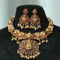 Divine Ruby Lakshmi Necklace Set