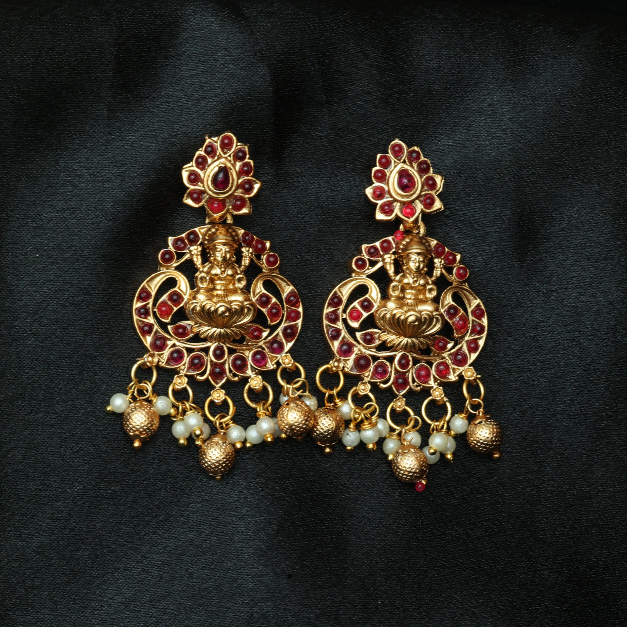 Divine Ruby Lakshmi Necklace Set