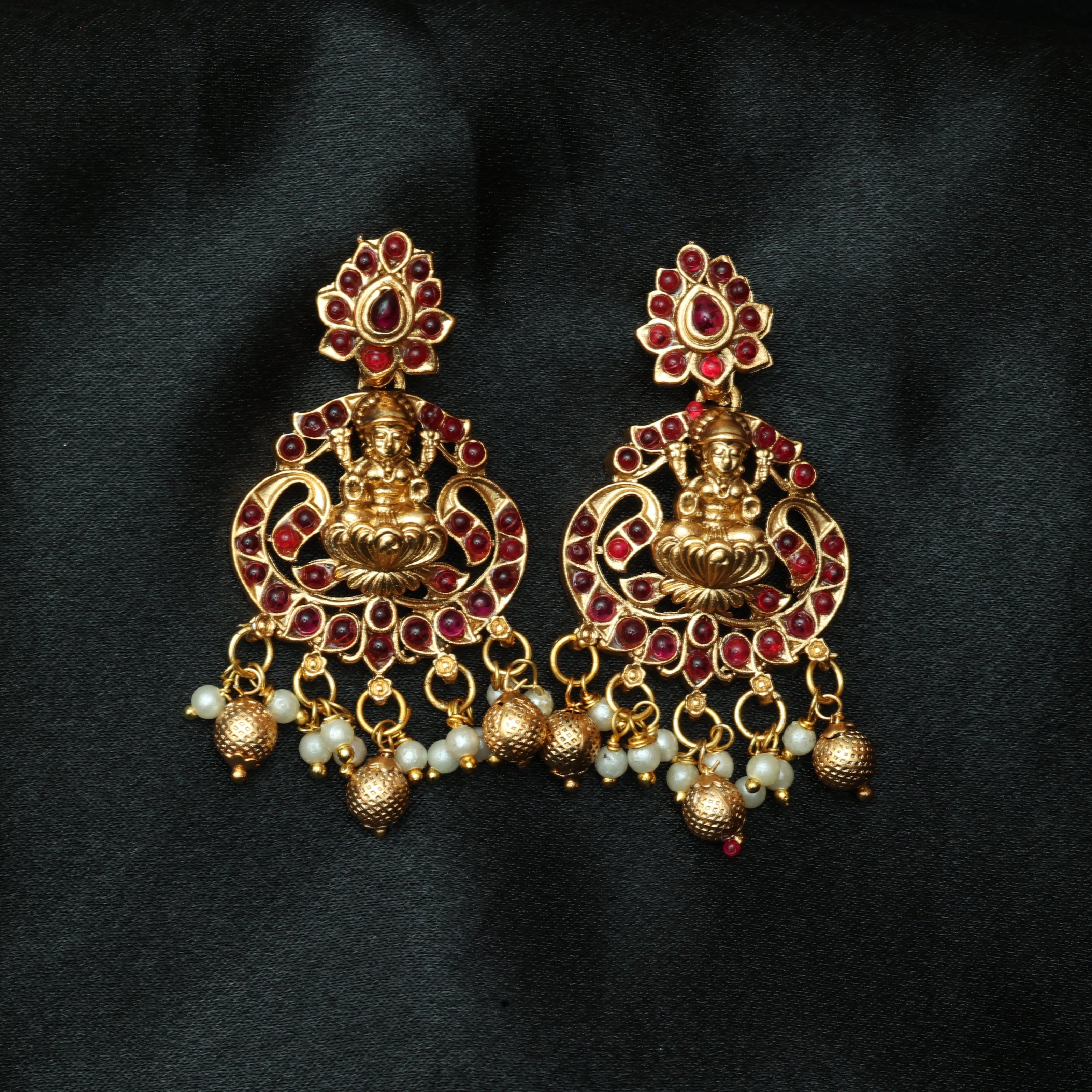 Divine Ruby Lakshmi Necklace Set