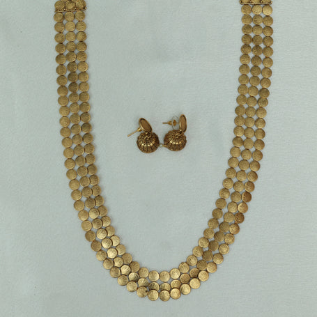3 Layer Coin Haaram With Earrings