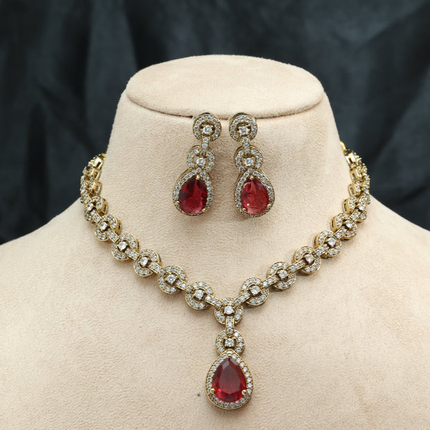 Scarlet Glow Victorian Necklace Set