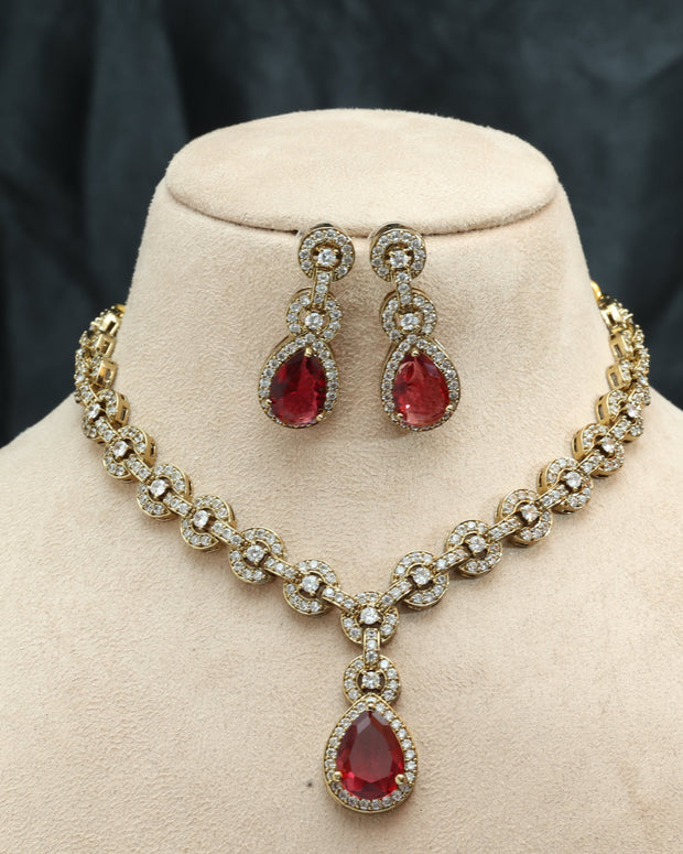 Scarlet Glow Victorian Necklace Set