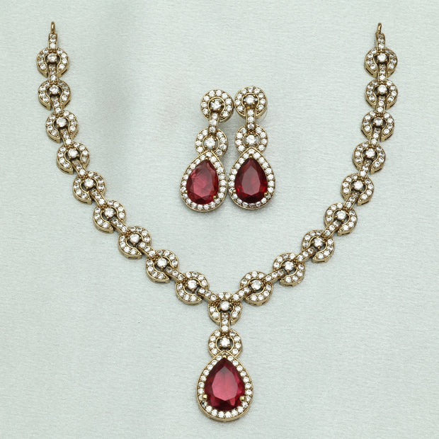 Scarlet Glow Victorian Necklace Set