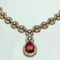 Scarlet Glow Victorian Necklace Set