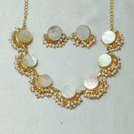 Pearl Eclipse Necklace Set 18K Gold Plated