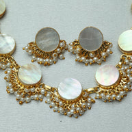 Pearl Eclipse Necklace Set 18K Gold Plated