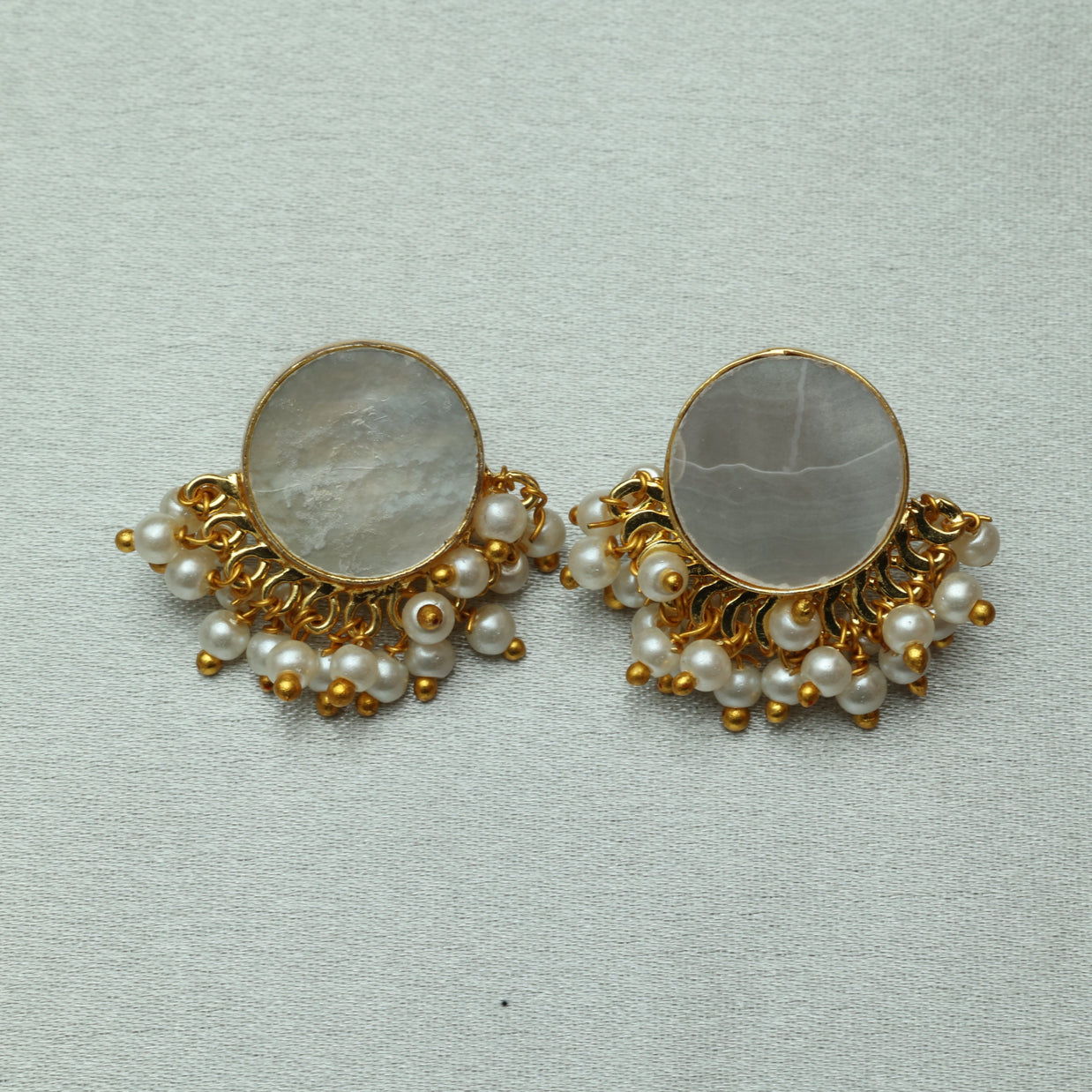 Pearl Eclipse Necklace Set 18K Gold Plated