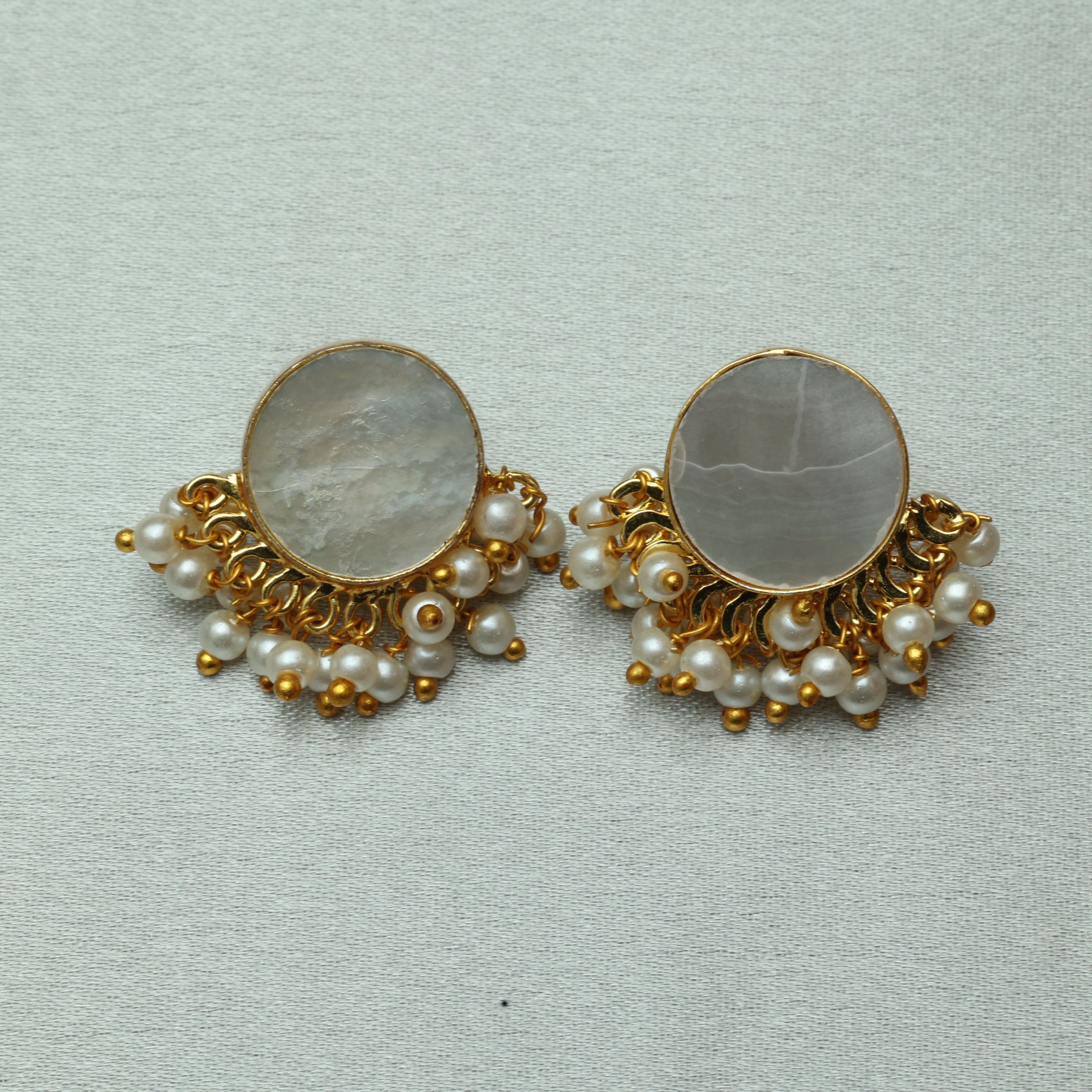 Pearl Eclipse Necklace Set 18K Gold Plated