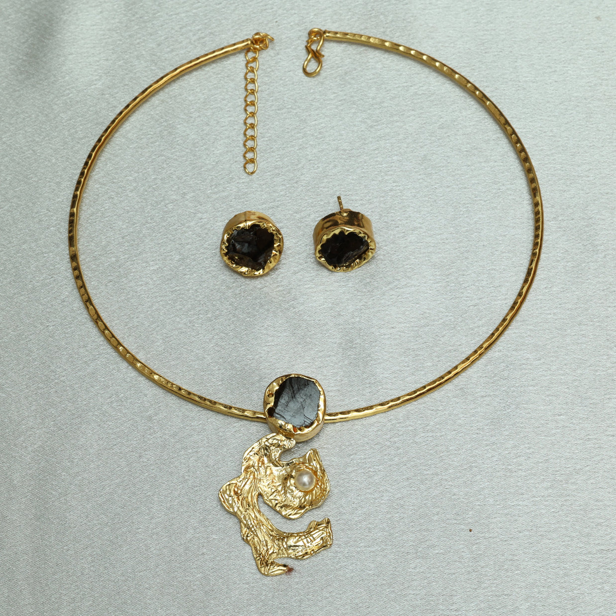 Celestial Natural Stone Neckcuff Set 18K Gold Plated