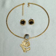 Celestial Natural Stone Neckcuff Set 18K Gold Plated