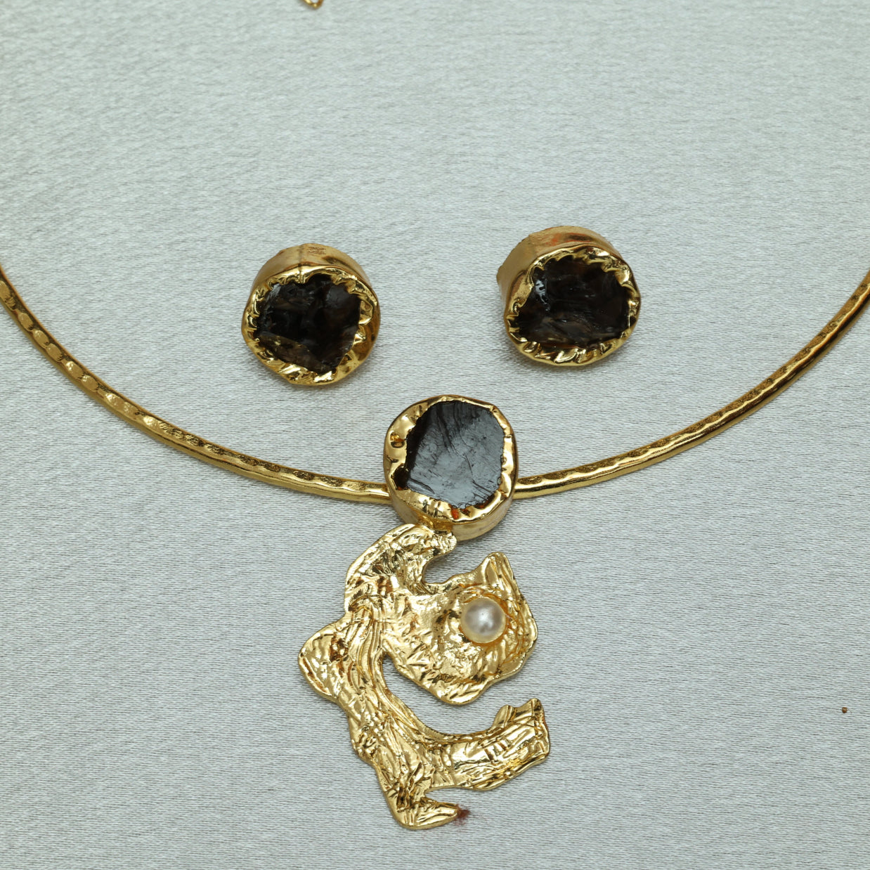 Celestial Natural Stone Neckcuff Set 18K Gold Plated