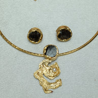 Celestial Natural Stone Neckcuff Set 18K Gold Plated
