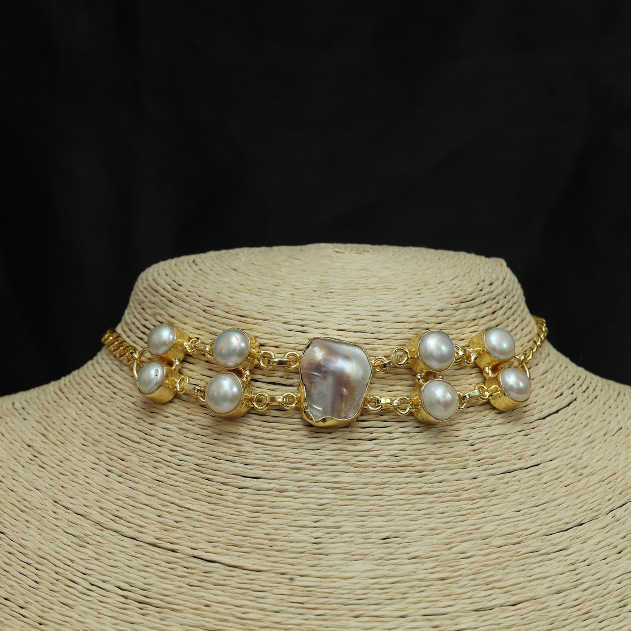 Double Layered Pearl 2 In 1 Choker/Bracelet