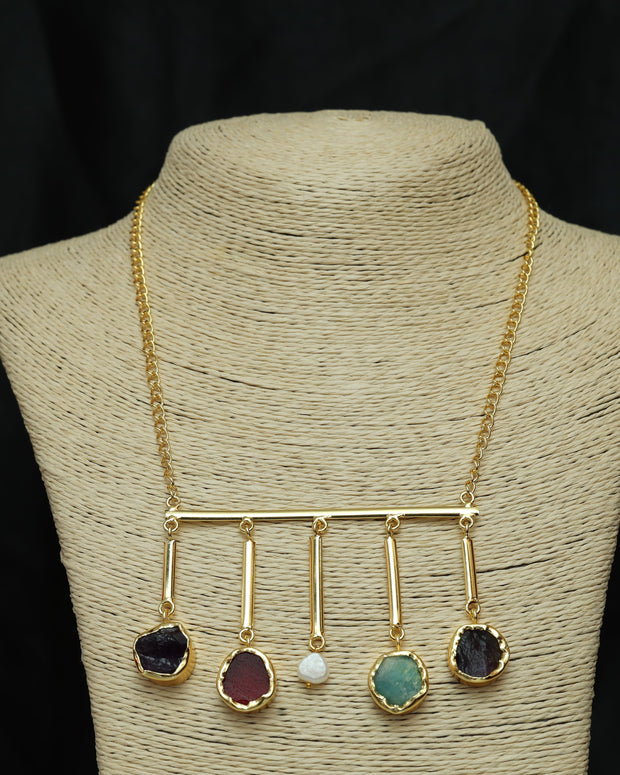 Gem Symphony Multicoloured Chain 18K Gold Plated