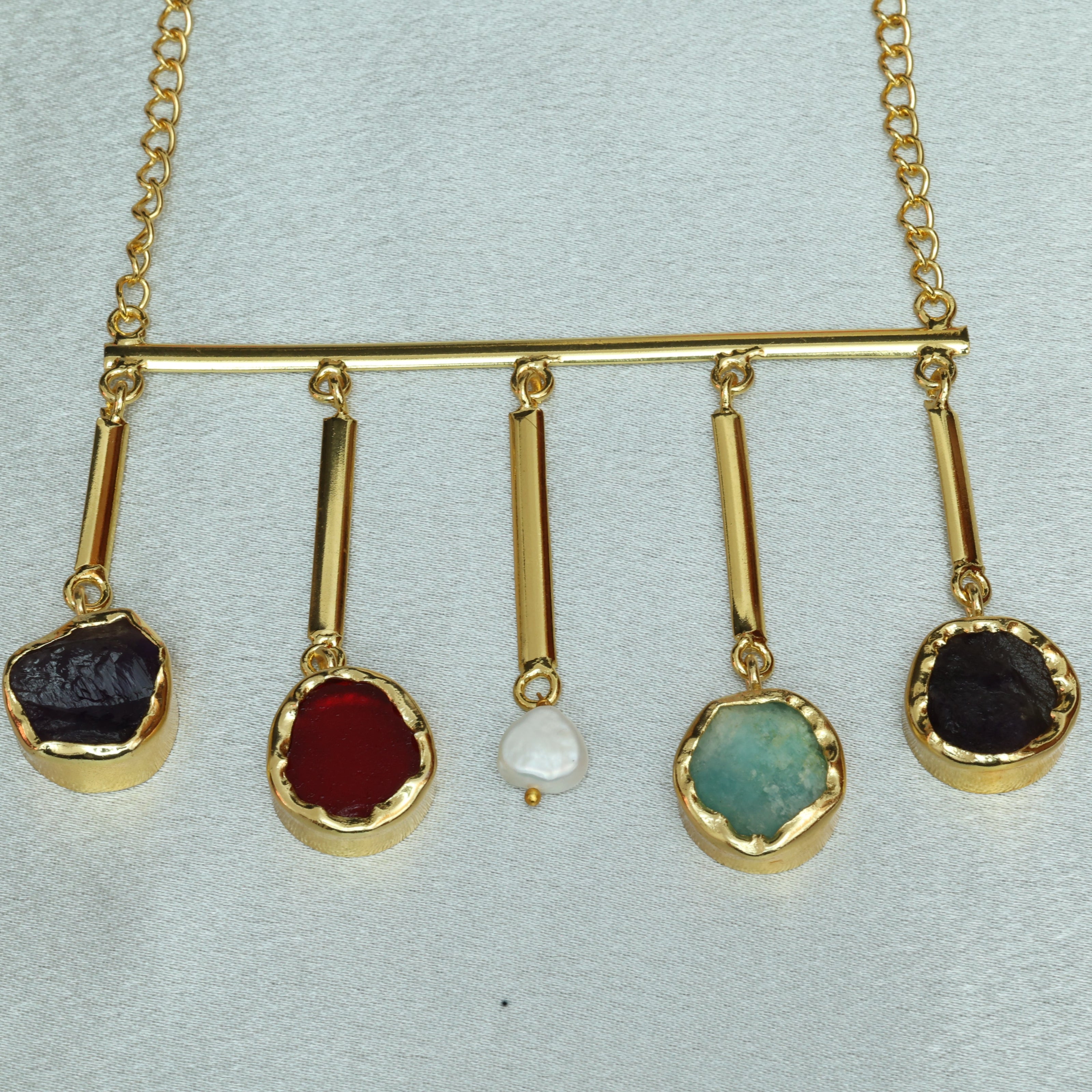 Gem Symphony Multicoloured Chain 18K Gold Plated
