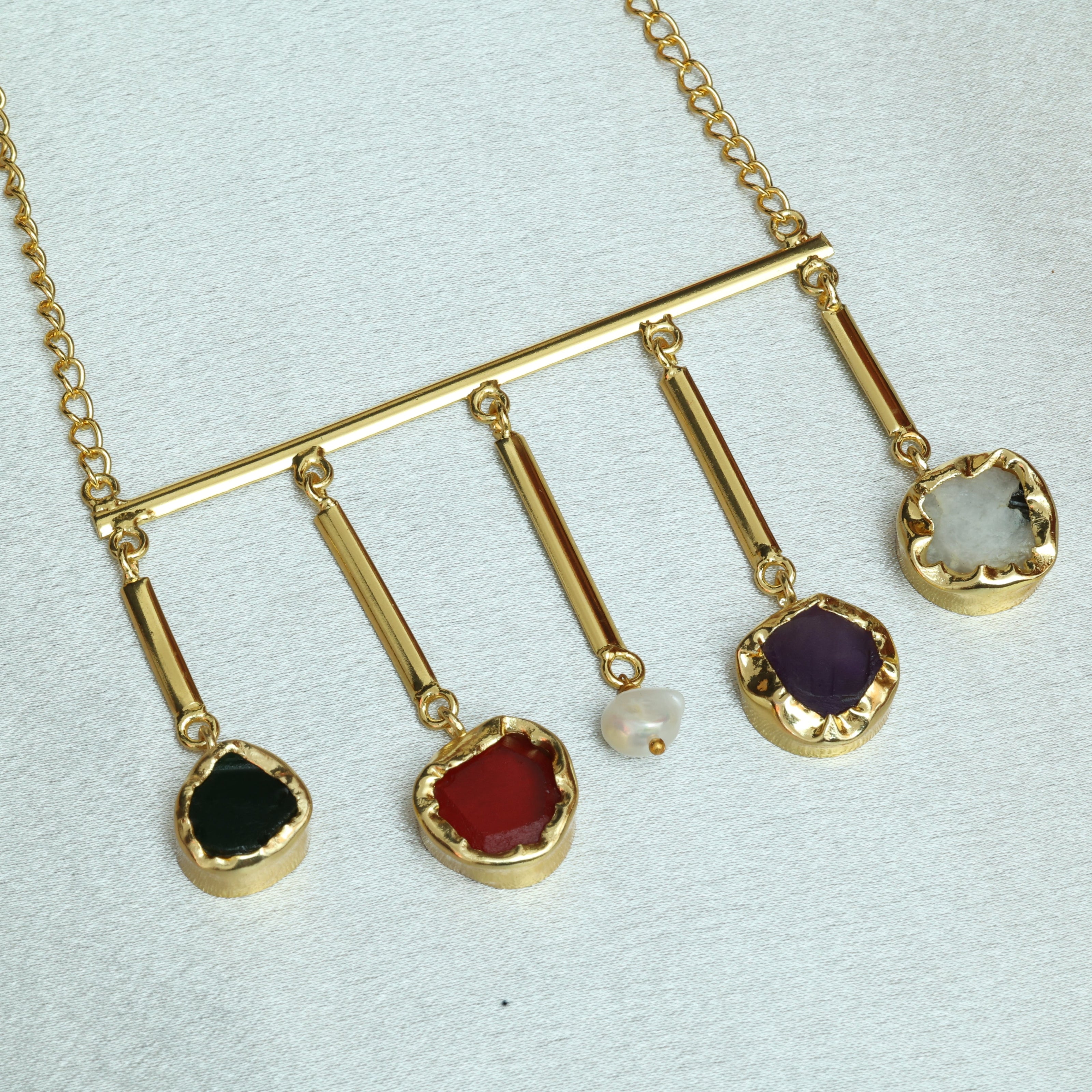 Gem Symphony Multicoloured Chain 18K Gold Plated
