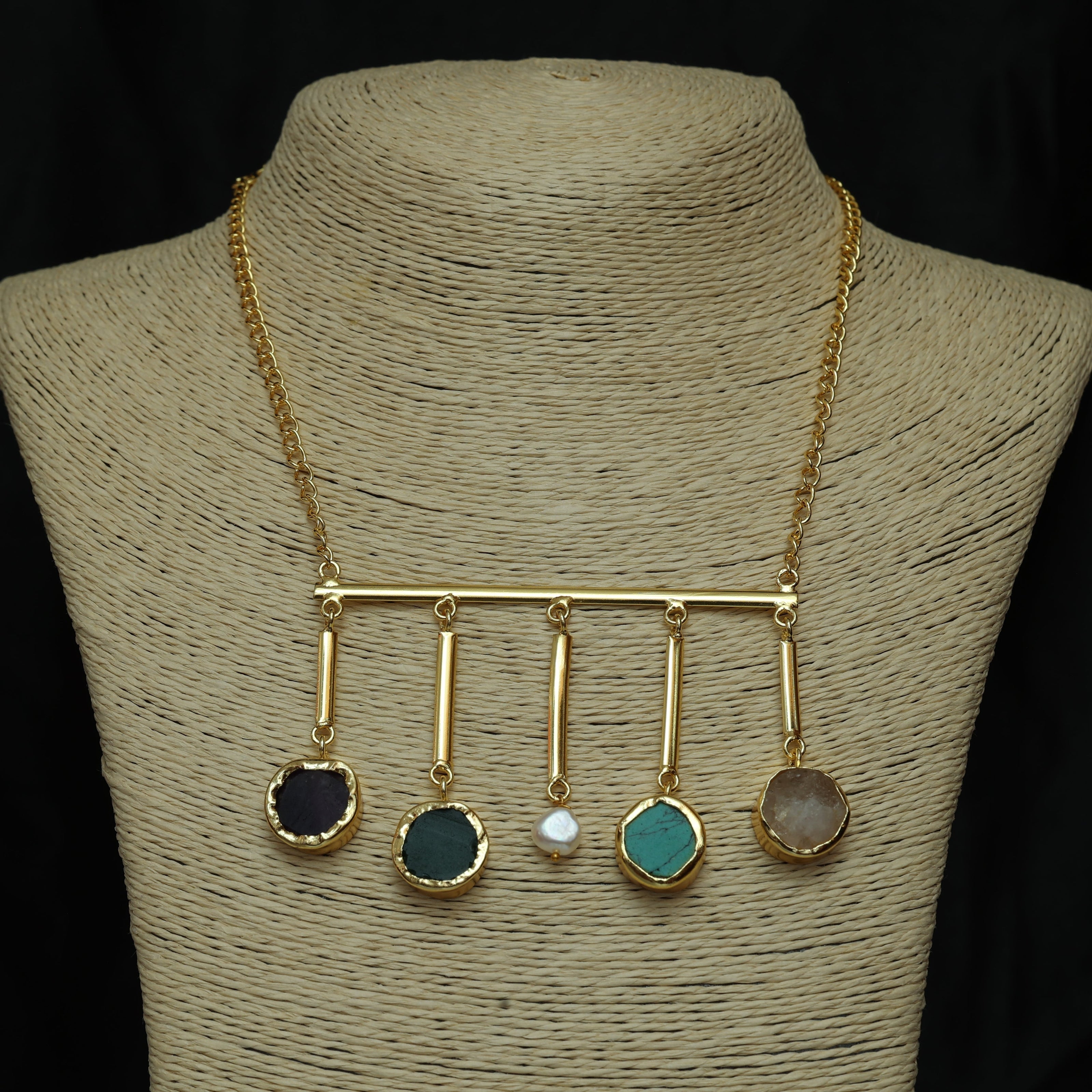 Gem Symphony Multicoloured Chain 18K Gold Plated