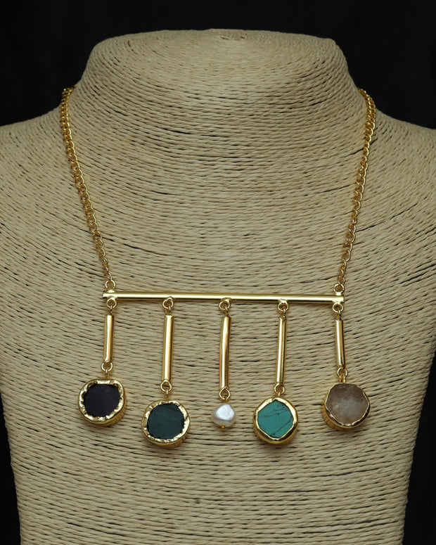 Gem Symphony Multicoloured Chain 18K Gold Plated