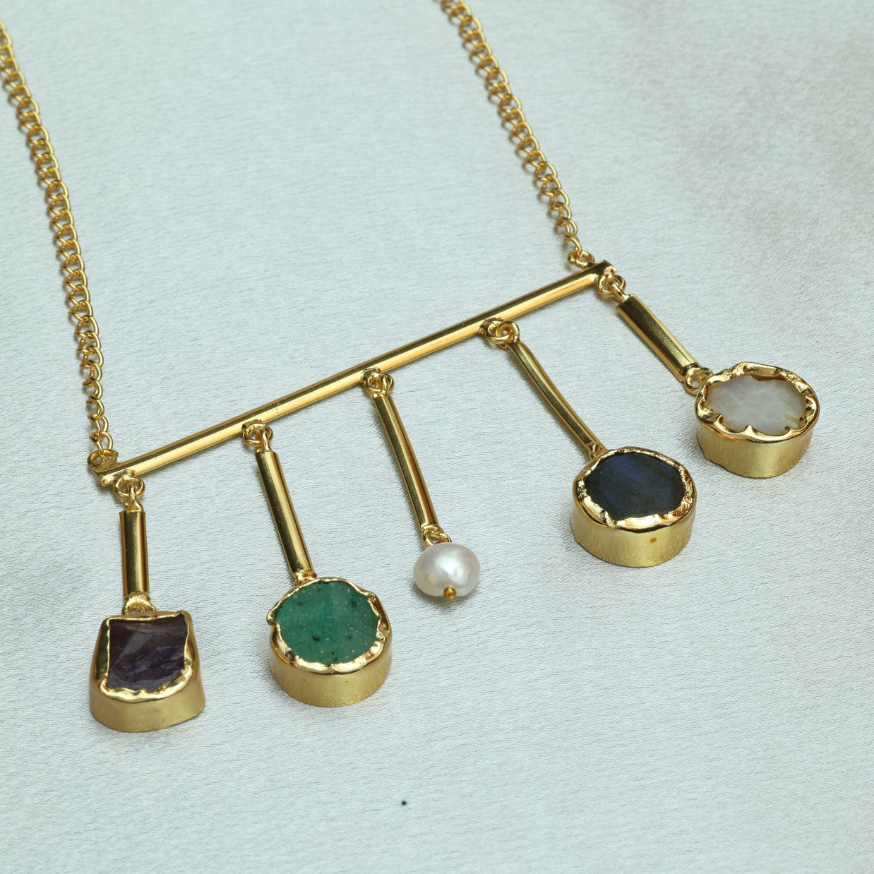 Gem Symphony Multicoloured Chain 18K Gold Plated
